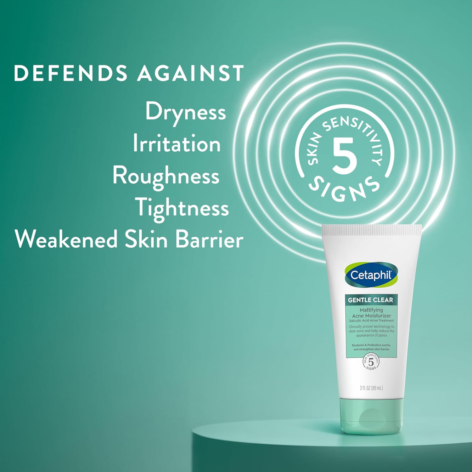 Cetaphil Face Moisturizer, Gentle Clear Mattifying Acne Moisturizer With 0.5% Salicylic Acid, Hydrates and Treats Sensitive Acne Prone Skin, Skin Care for Sensitive Skin, 3oz - 24hrsmart